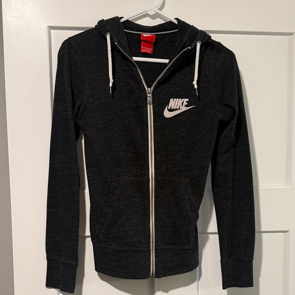 Nike Charcoal zip up Hoodie